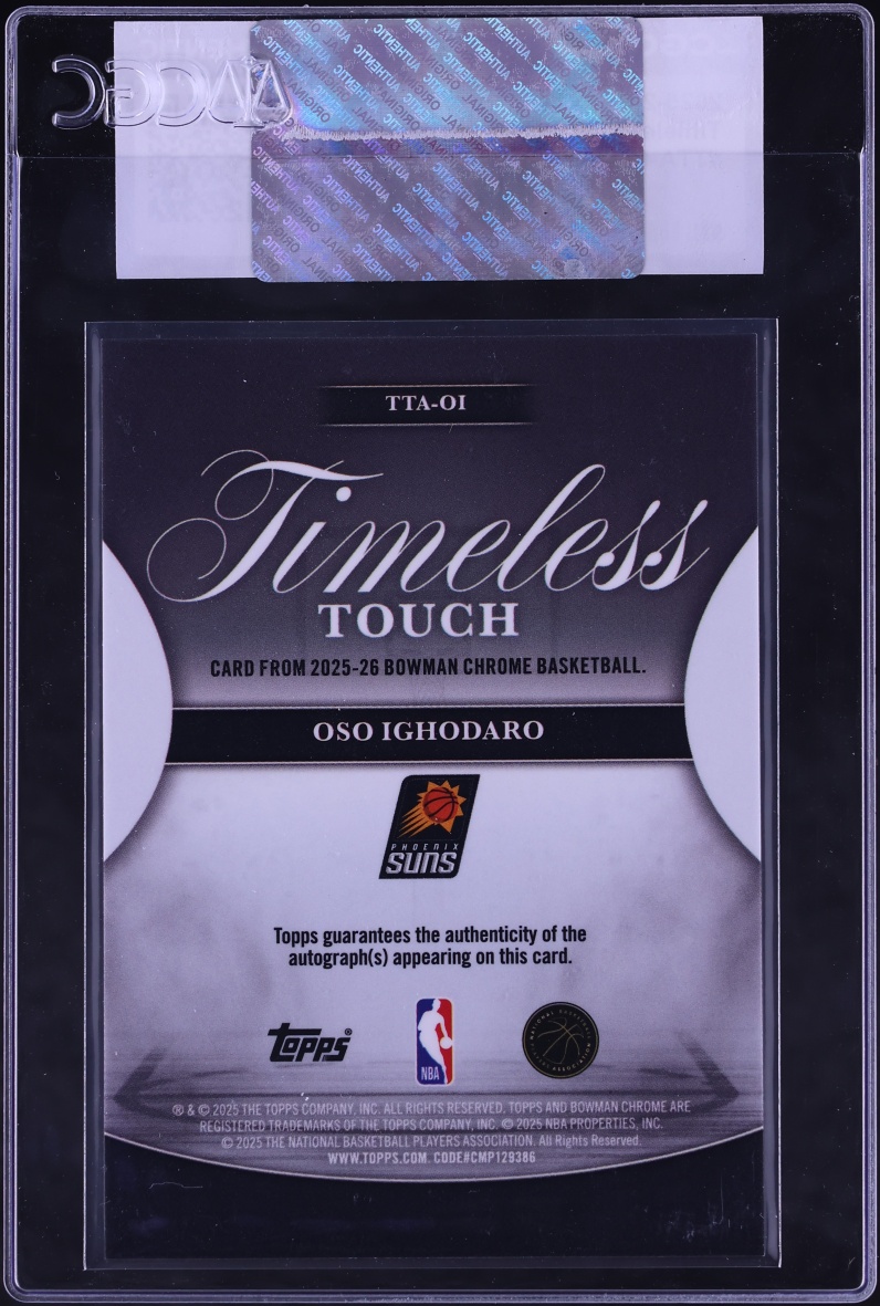2025 Bowman Chrome Timeless Touch Oso Ighodaro AUTO #TTA-OI CGC AUTH