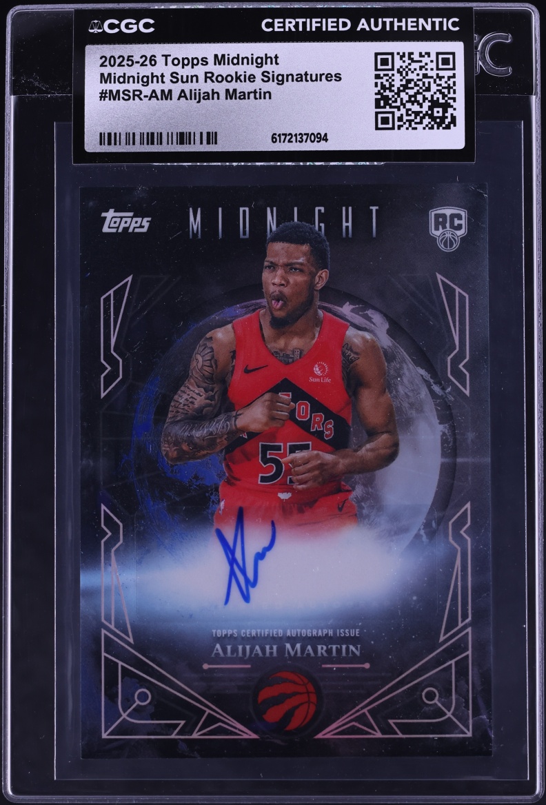 2025 Topps Midnight Sun Signatures Alijah Martin ROOKIE AUTO #MSR-AM CGC AUTH