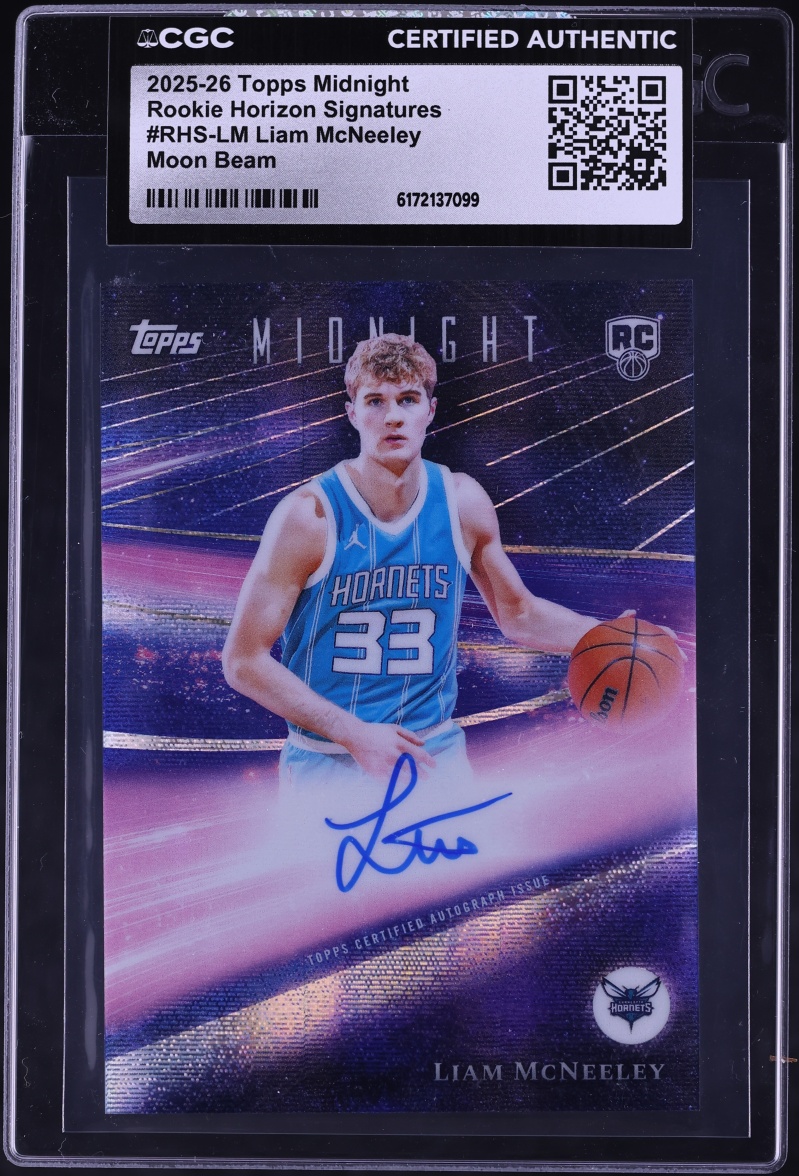 2025 Topps Midnight Horizon Signatures Moon Beam Liam McNeeley ROOKIE AUTO #RHS-LM CGC AUTH