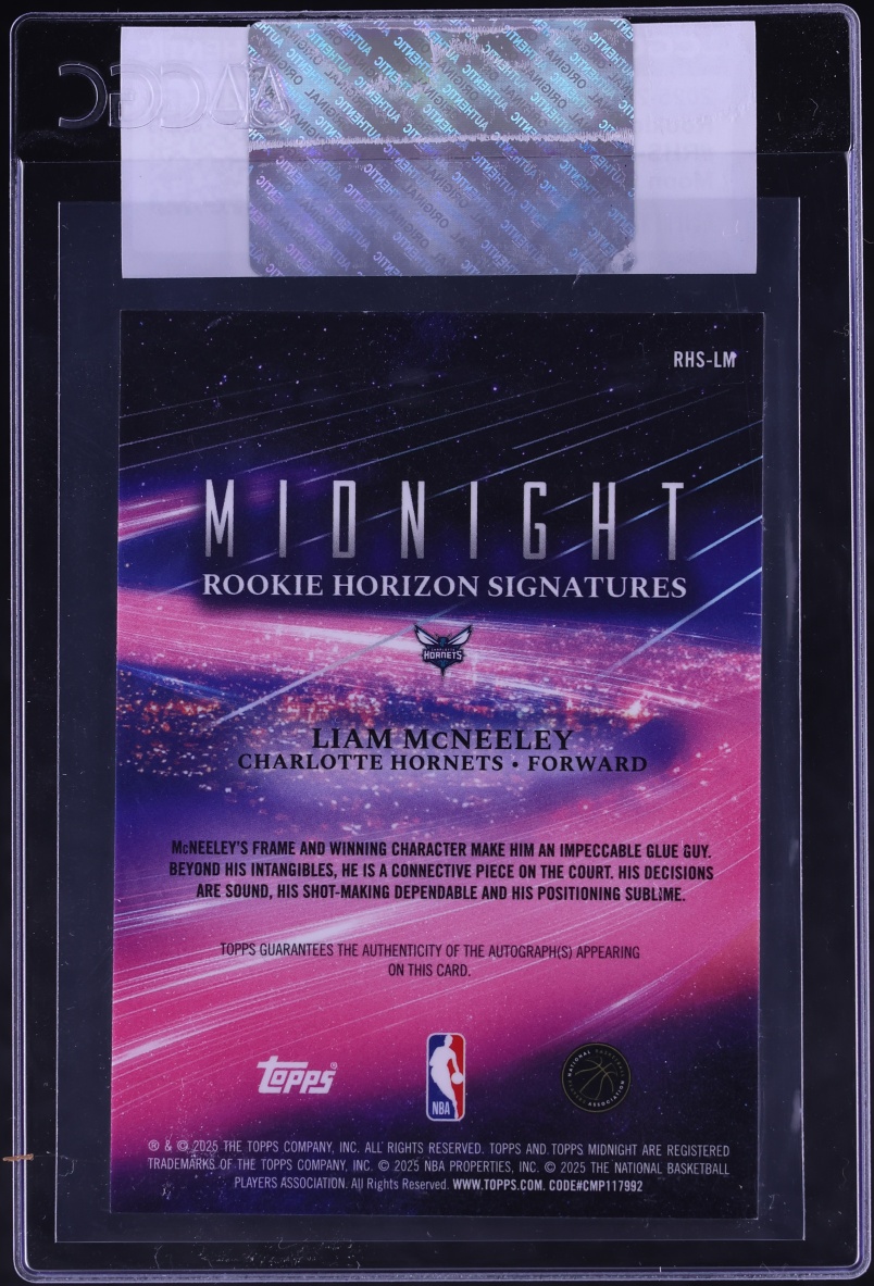 2025 Topps Midnight Horizon Signatures Moon Beam Liam McNeeley ROOKIE AUTO #RHS-LM CGC AUTH
