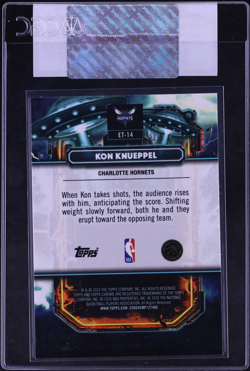 2025 Topps Cosmic Chrome Extraterrestrial Talent Kon Knueppel ROOKIE #ET-14 CGC AUTH