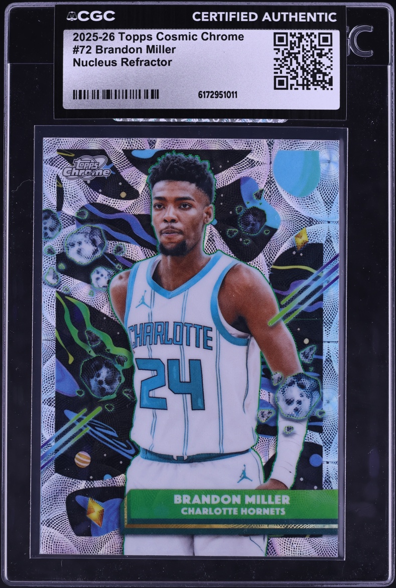 2025 Topps Cosmic Chrome Nucleus Refractor Brandon Miller #72 CGC AUTH