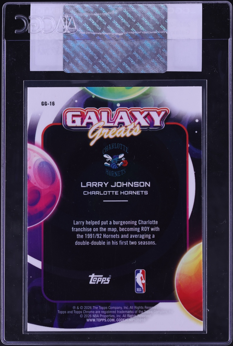 2025 Topps Cosmic Chrome Galaxy Greats Larry Johnson #GG-16 CGC AUTH
