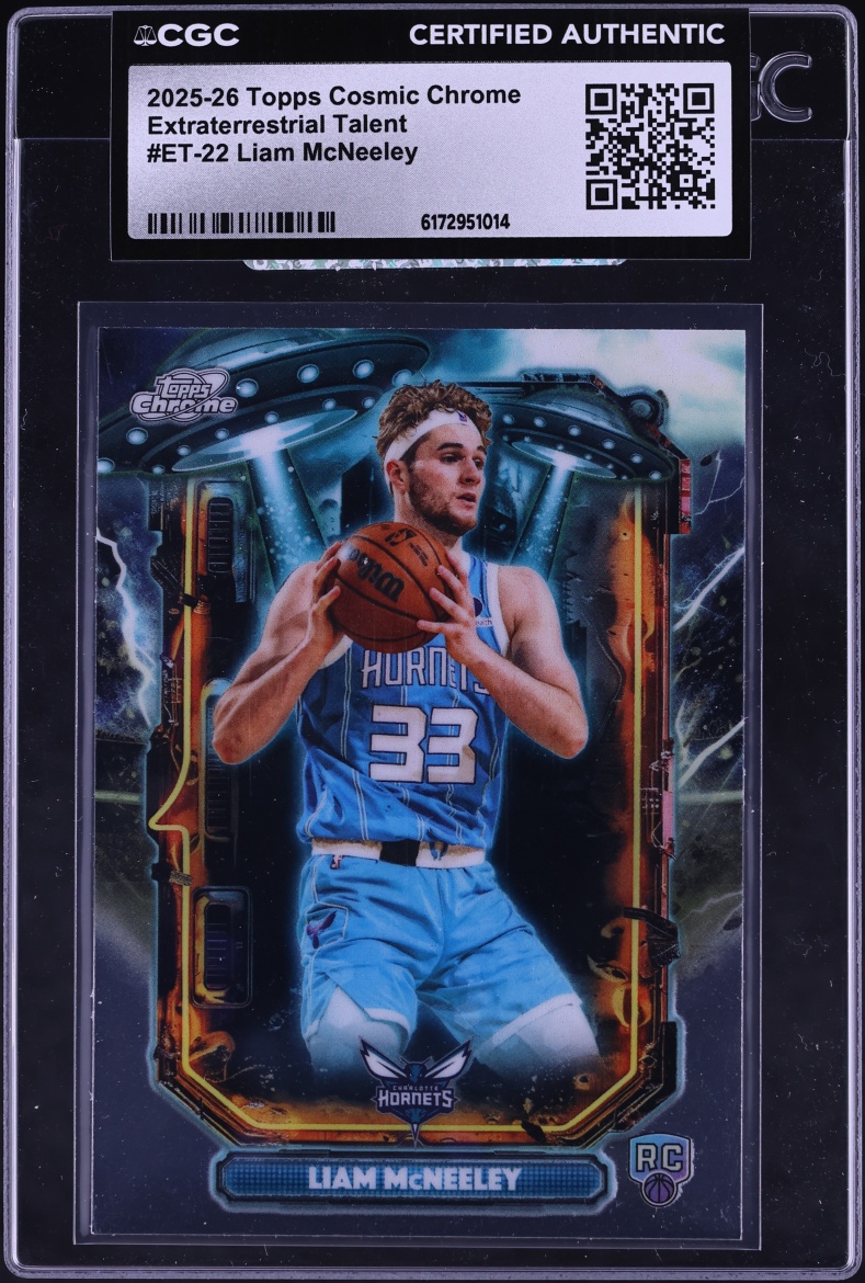 2025 Topps Cosmic Chrome Extraterrestrial Talent Liam McNeeley ROOKIE #ET-22 CGC AUTH