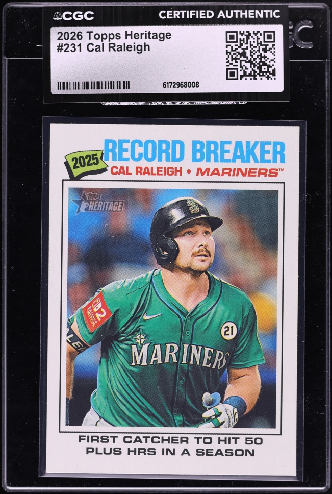 2026 Topps Heritage Cal Raleigh #231 CGC AUTH