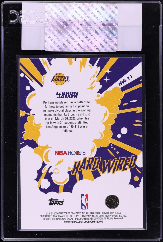 2025 Topps Hoops Hardwired LeBron James #HW-11 CGC AUTH