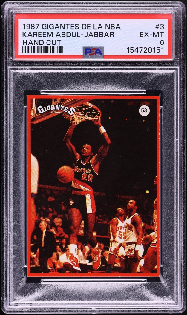 1987 Gigantes De La NBA Kareem Abdul-Jabbar #3 PSA 6 EXMT