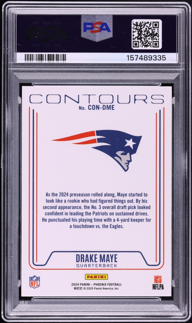 2024 Panini Phoenix Contours Drake Maye ROOKIE #CON-DME PSA 10 GEM MINT