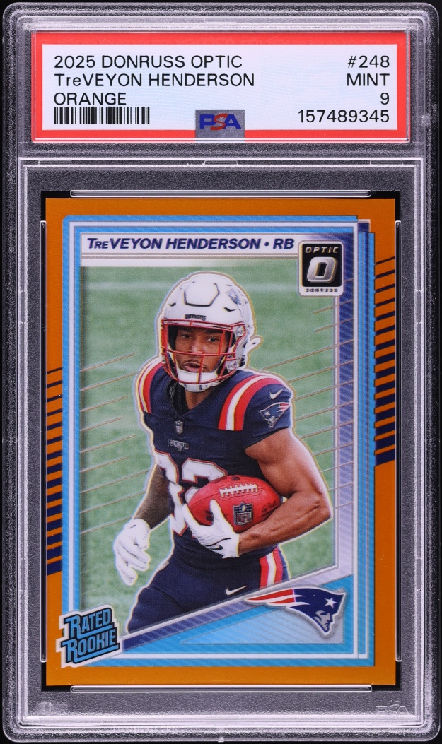 2025 Donruss Optic Orange TreVeyon Henderson ROOKIE /299 #248 PSA 9 MINT