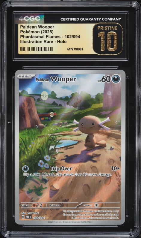 2025 Pokemon Mega Evolution Phantasmal Flames IR Paldean Wooper #102 CGC 10 PRISTINE