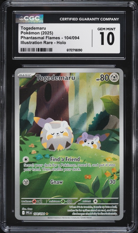 2025 Pokemon Mega Evolution Phantasmal Flames IR Togedemaru #104 CGC 10 GEM MINT