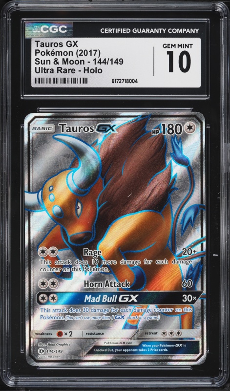 tauros gx pokemon card - 100/149 your opponent takes 2 Prize cards. 2017 Pokemon Sun & Moon