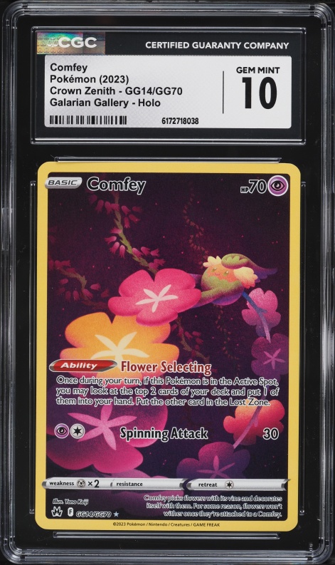 2023 Pokemon Sword & Shield Crown Zenith Full Art Comfey #GG14 CGC 10 GEM MINT