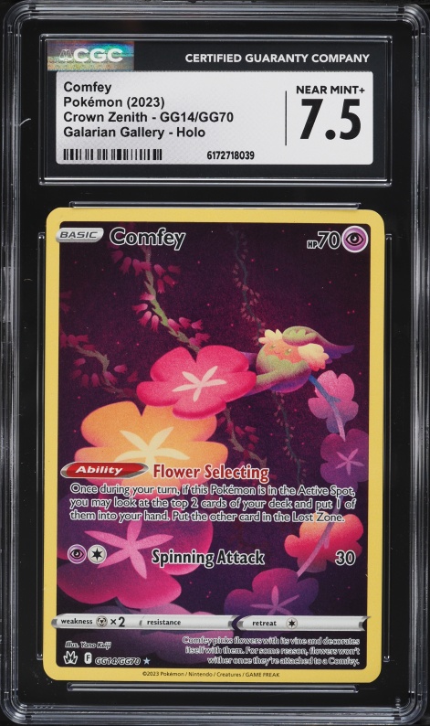 2023 Pokemon Sword & Shield Crown Zenith Full Art Comfey #GG14 CGC 7.5 NRMT+