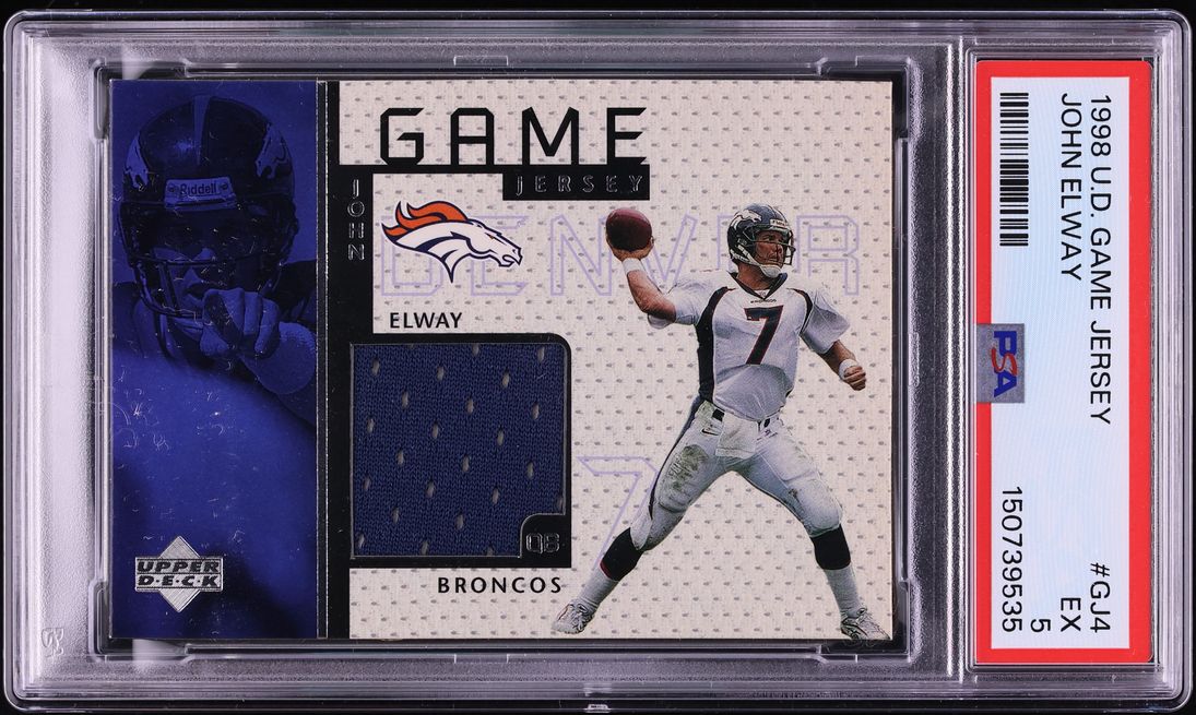 1998 Upper Deck Game Jersey John Elway PATCH #GJ4 PSA 5 EX