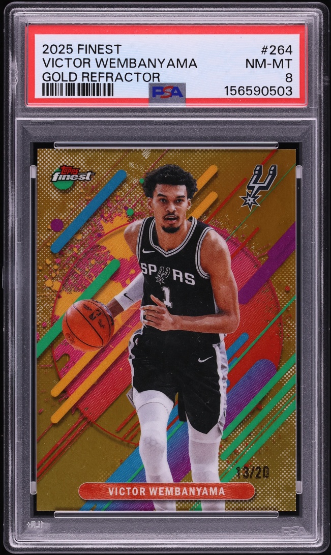 2025 Finest Gold Refractor Victor Wembanyama /20 #264 PSA 8 NM-MT