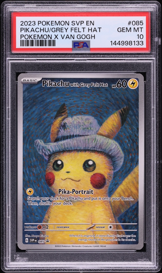 2023 Pokemon Scarlet & Violet Promo Van Gogh Full Art Pikachu With Grey Felt Hat #85 PSA 10 GEM