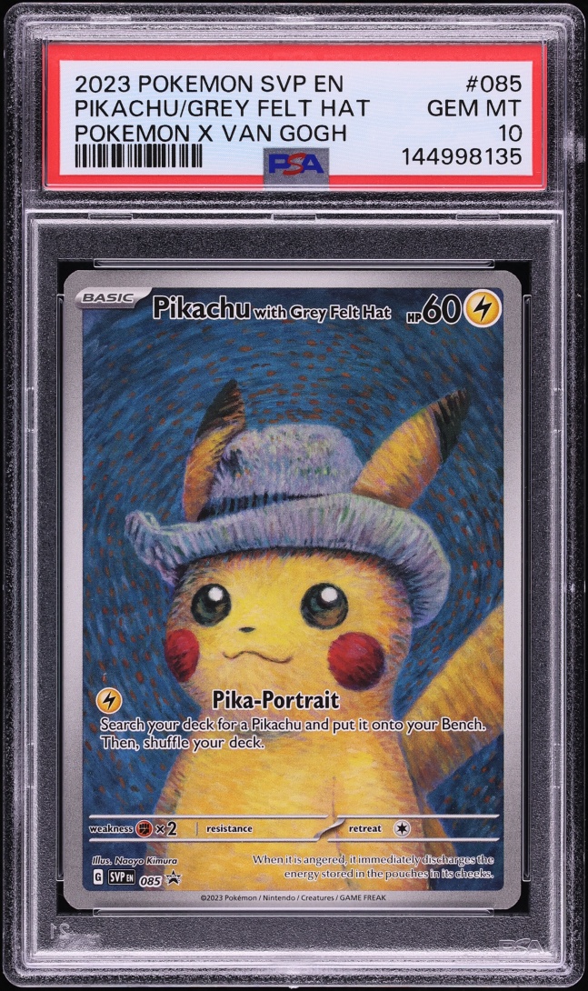 2023 Pokemon Scarlet & Violet Promo Van Gogh Full Art Pikachu With Grey Felt Hat #85 PSA 10 GEM