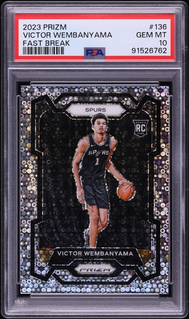 2023 Panini Prizm Fast Break Victor Wembanyama ROOKIE #136 PSA 10 GEM MINT
