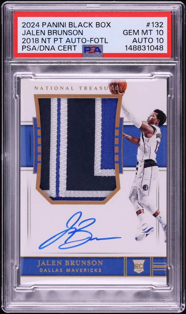 2024 Panini Black Box '18 NT FOTL Jalen Brunson ROOKIE PATCH AUTO DNA 10 1/1 #132 PSA 10 GEM