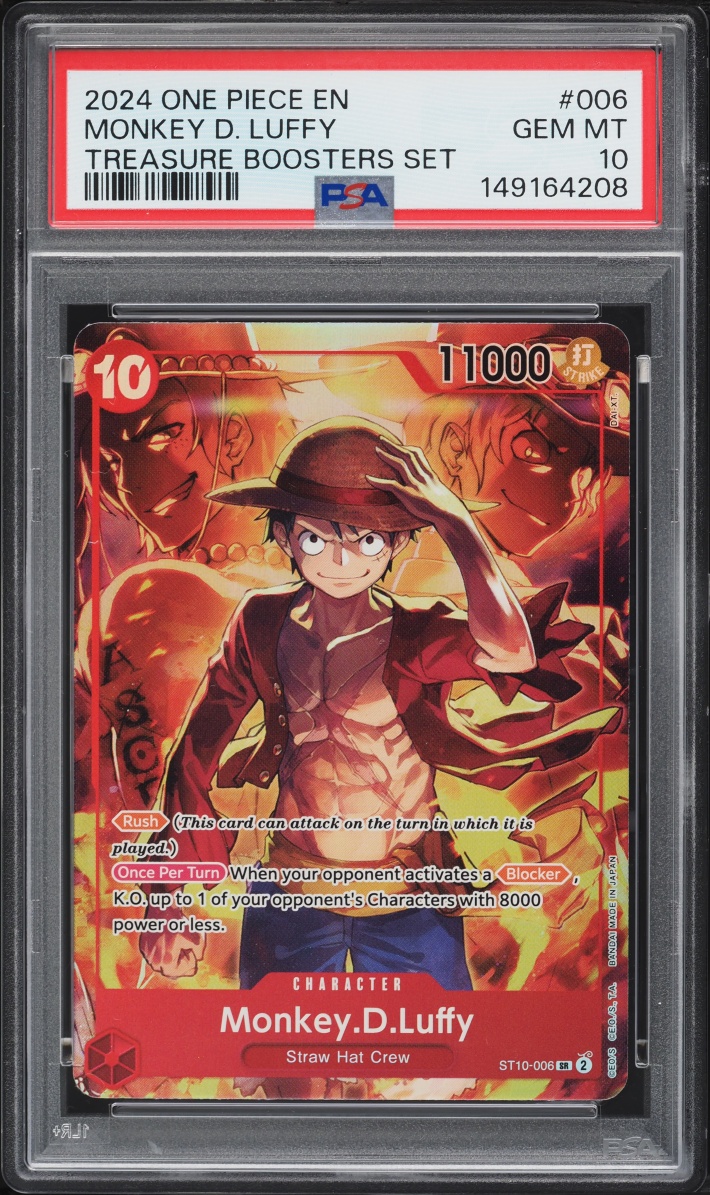 2024 One Piece Treasure Boosters Set SR Monkey D. Luffy #ST10-006 PSA 10 GEM MINT