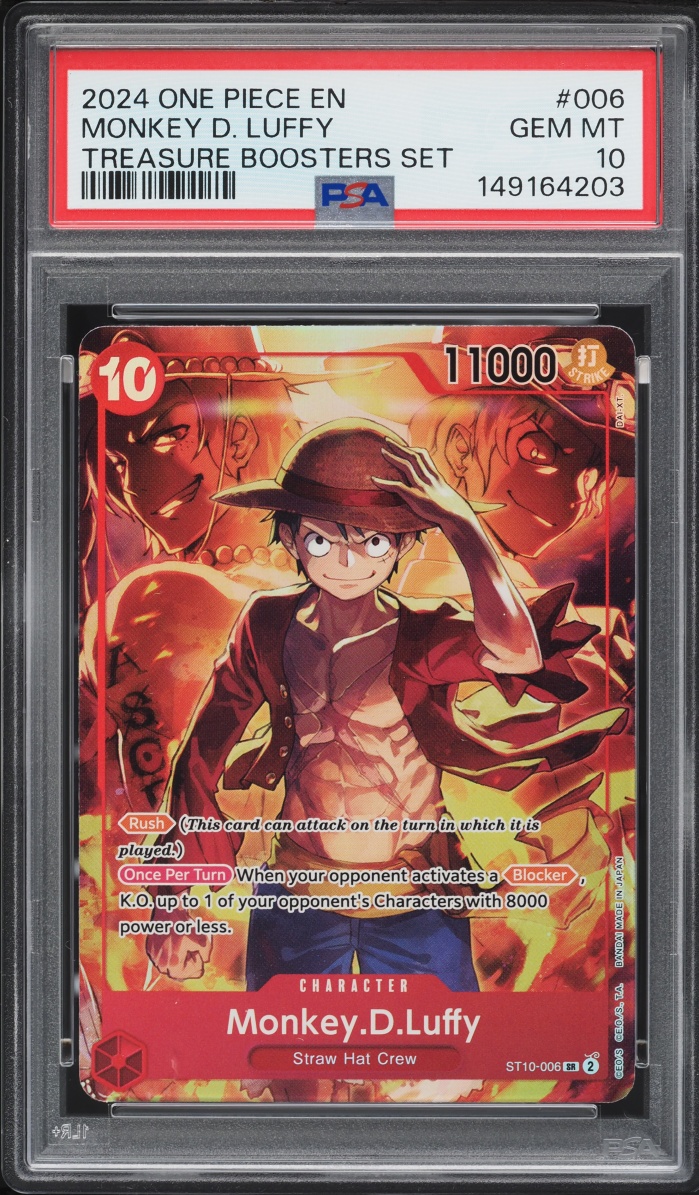 2024 One Piece Treasure Boosters Set SR Monkey D. Luffy #ST10-006 PSA 10 GEM MINT