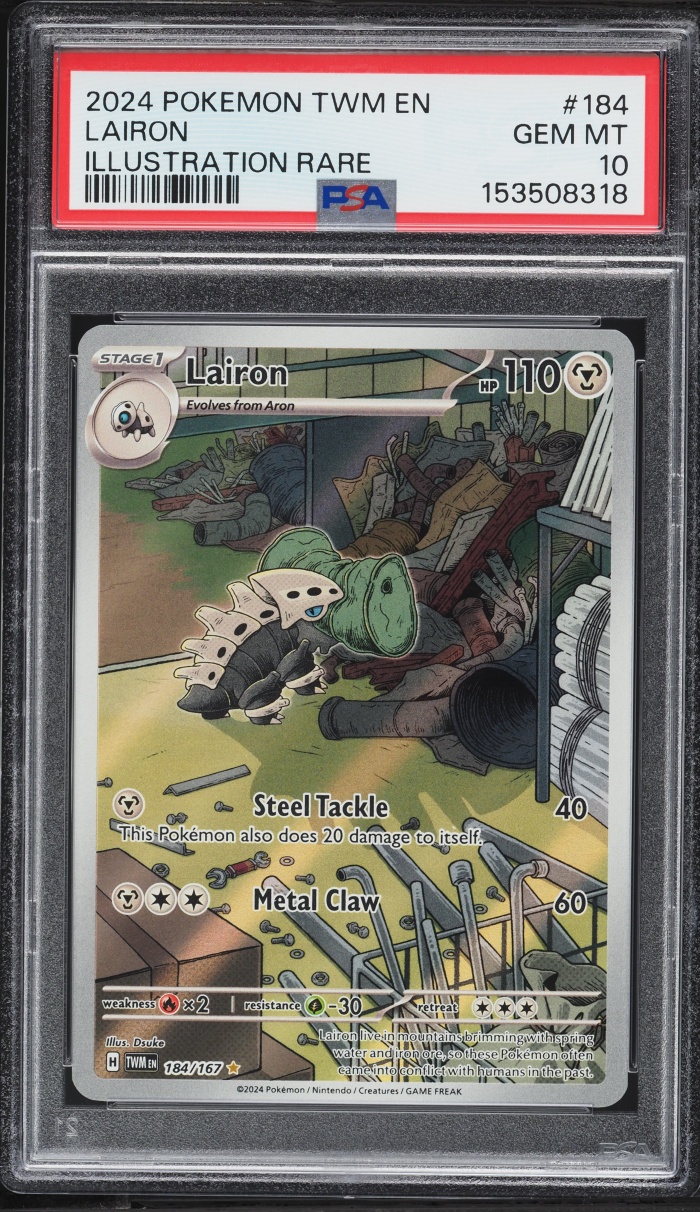 2024 Pokemon Scarlet & Violet Twilight Masquerade IR Lairon #184 PSA 10 GEM MINT