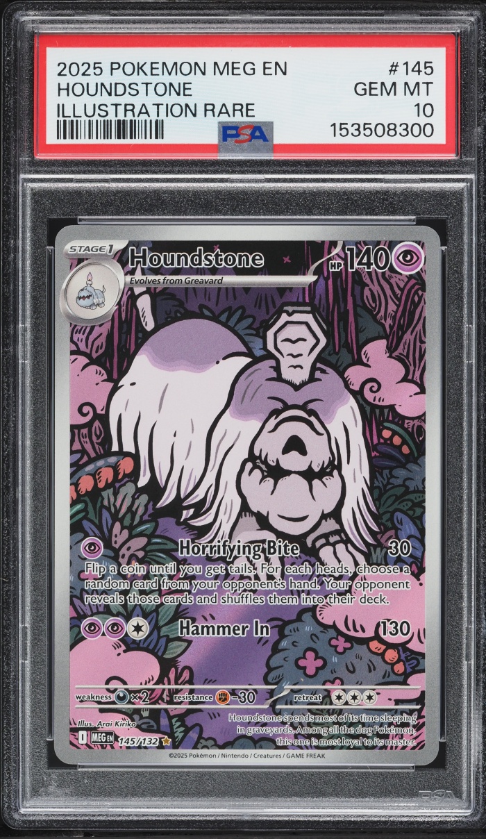 2025 Pokemon Mega Evolution IR Houndstone #145 PSA 10 GEM MINT