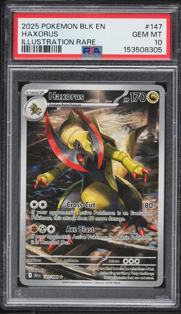 2025 Pokemon Scarlet & Violet Black Bolt IR Haxorus #147 PSA 10 GEM MINT