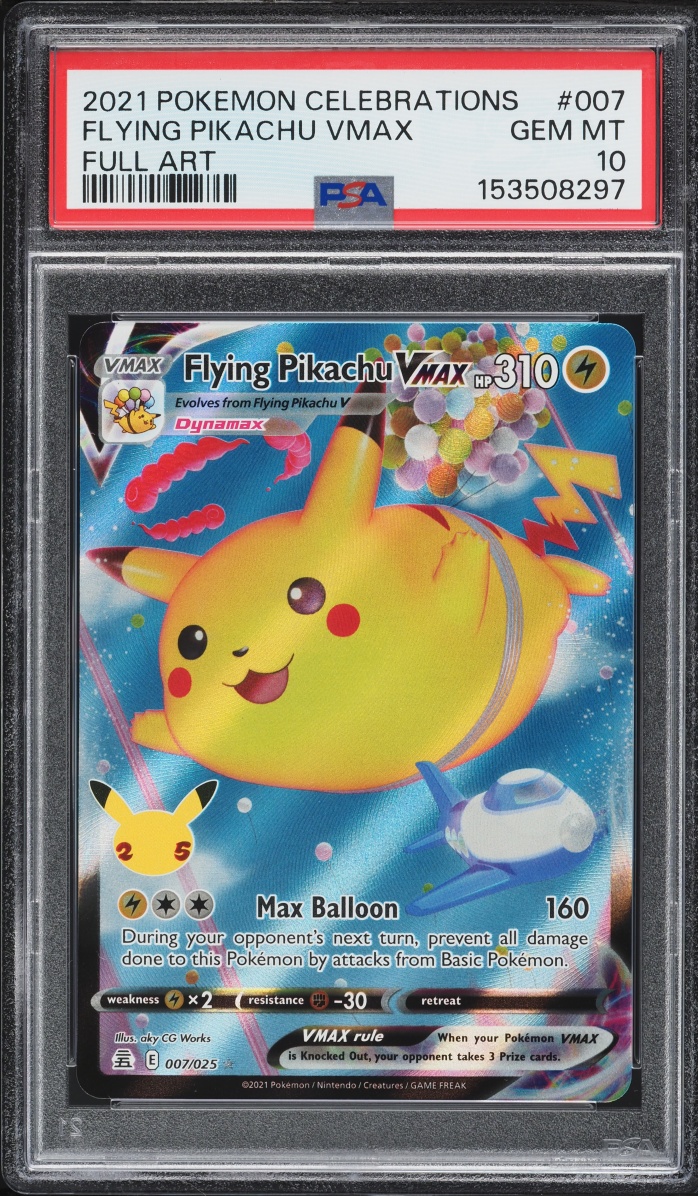 2021 Pokemon Sword & Shield Celebrations Full Art Flying Pikachu VMAX #7 PSA 10 GEM MINT