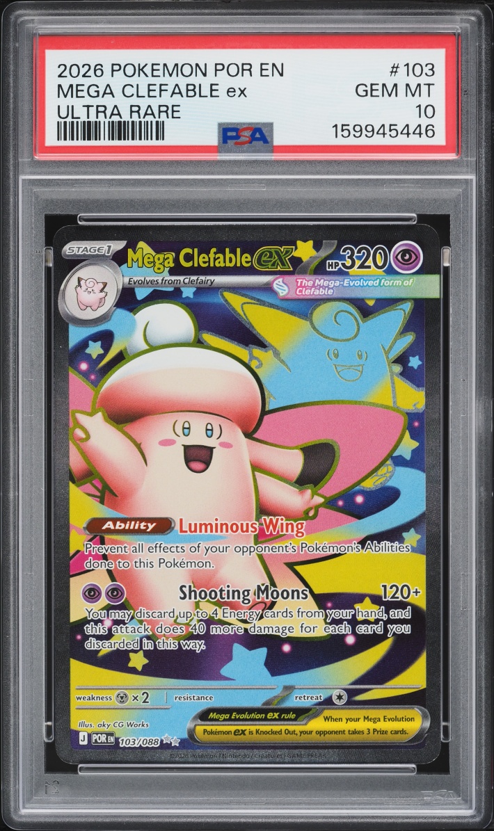 2026 Pokemon Mega Evolution Perfect Order Full Art Mega Clefable ex #103 PSA 10 GEM MINT