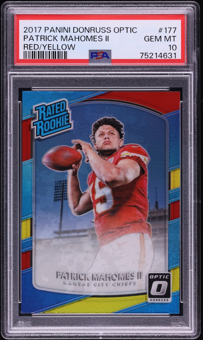 2017 Donruss Optic Red Yellow Patrick Mahomes II ROOKIE #177 PSA 10 GEM MINT