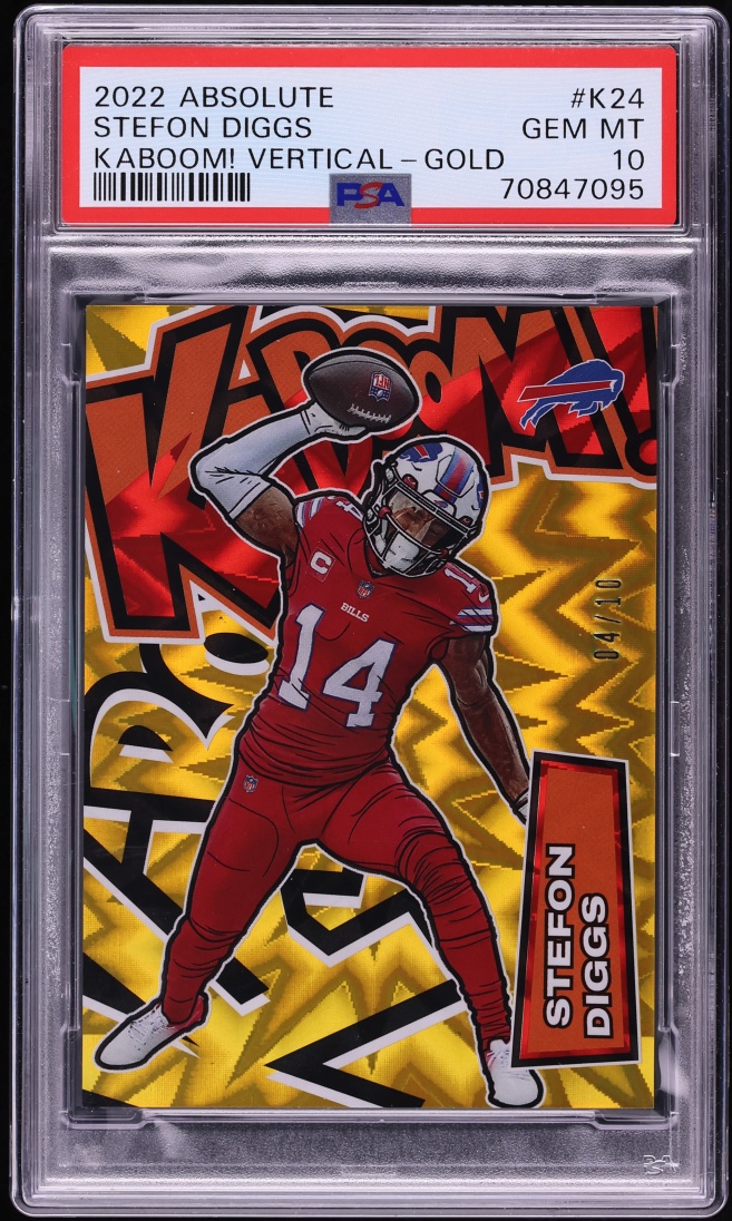 2022 Absolute Kaboom! Vertical Gold Stefon Diggs /10 #K24 PSA 10 GEM MINT