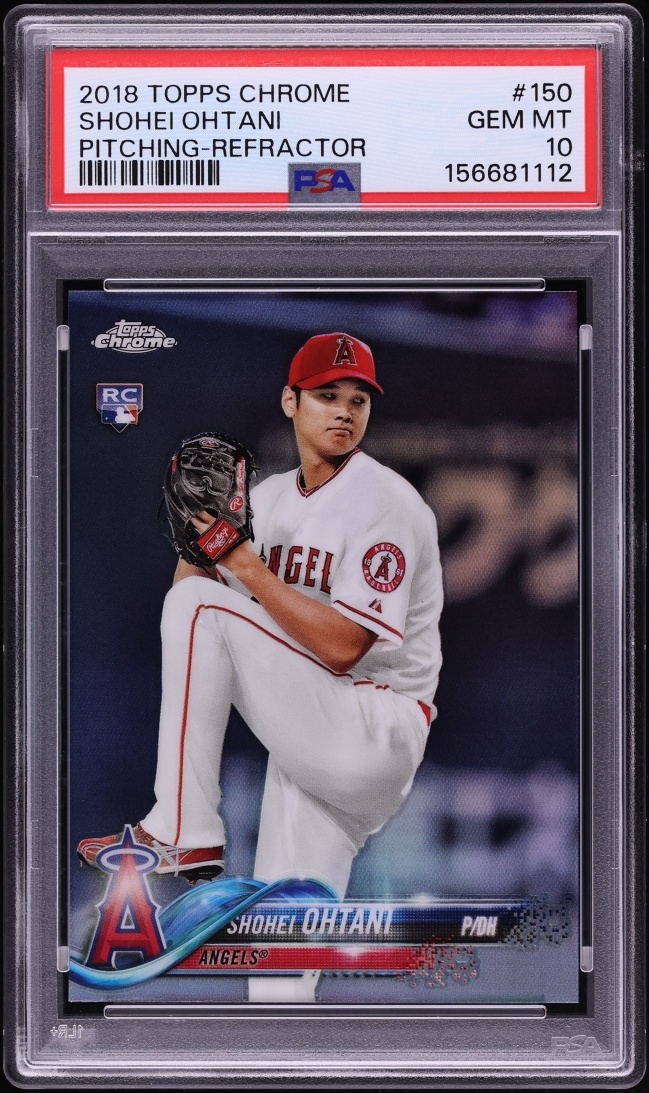 2018 Topps Chrome Refractor Pitching Shohei Ohtani ROOKIE #150 PSA 10 GEM MINT