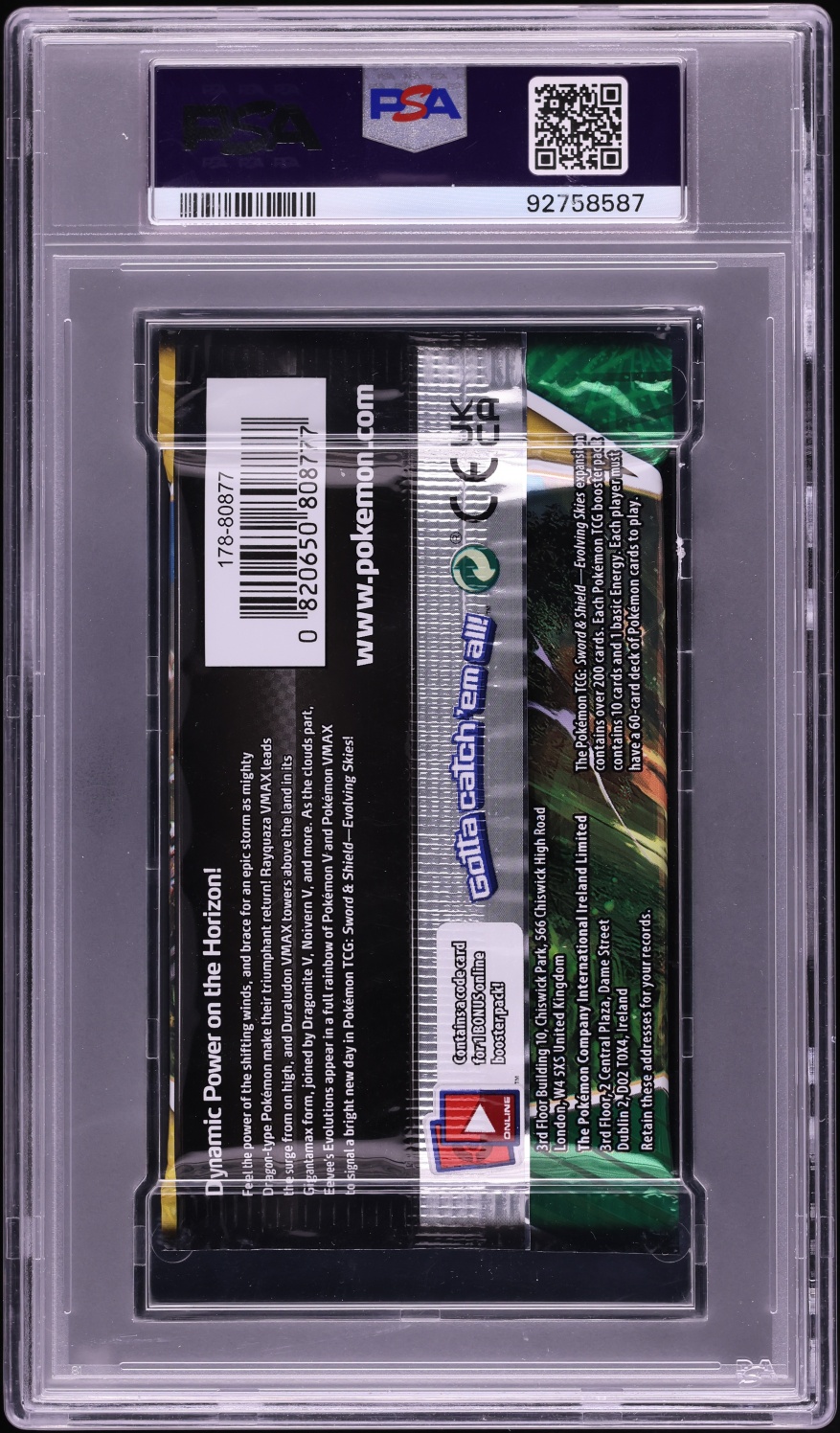 2021 Pokemon Sword & Shield Evolving Skies Foil Pack Sylveon PSA 10 GEM MINT