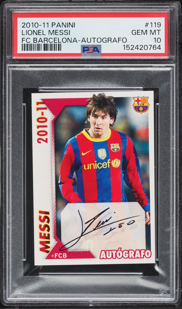 2010 Panini FC Barcelona Lionel Messi #119 PSA 10 GEM MINT