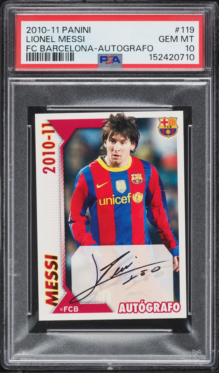 2010 Panini FC Barcelona Lionel Messi #119 PSA 10 GEM MINT
