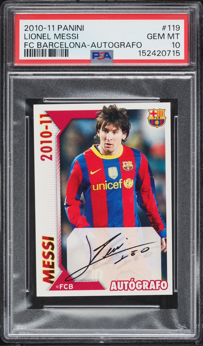 2010 Panini FC Barcelona Lionel Messi #119 PSA 10 GEM MINT