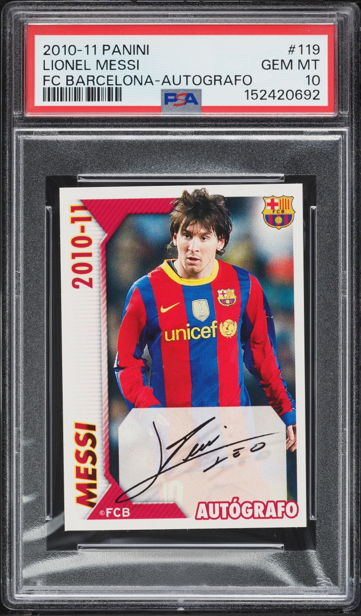 2010 Panini FC Barcelona Lionel Messi #119 PSA 10 GEM MINT