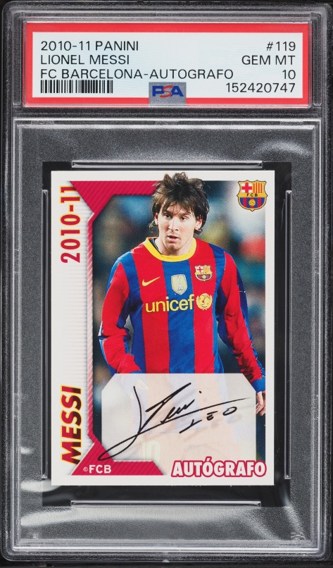 2011 Futera World Football Unique Memorabilia Gold Lionel Messi