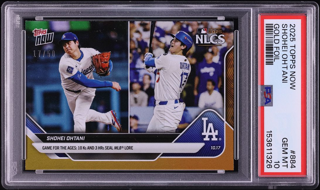 2025 Topps Now Gold Foil Shohei Ohtani /50 #884 PSA 10 GEM MINT