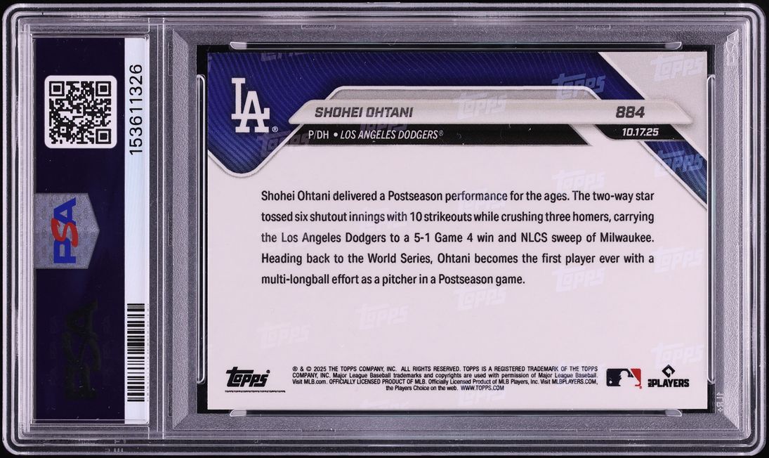 2025 Topps Now Gold Foil Shohei Ohtani /50 #884 PSA 10 GEM MINT