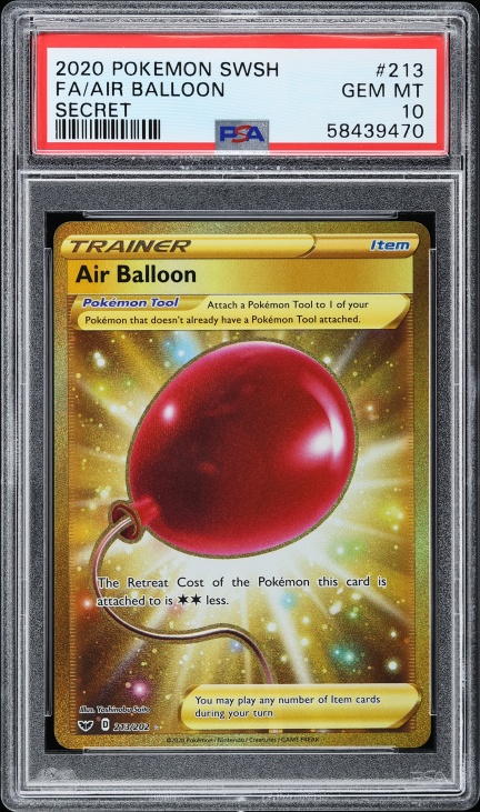 air balloon gold card pokemon POKÉMON GAME S1W 075/060 UR Pokémon Tool All Pokémon TCG card images The Pokémon Company Air Balloon Secret Rare -