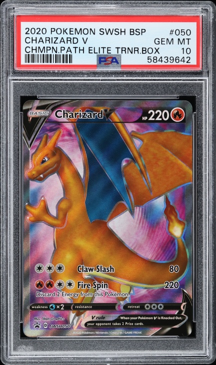 2020 Pokemon Sword & Shield Promo Champion's Path ETB Full Art Charizard V #SWSH050 PSA 10 GEM