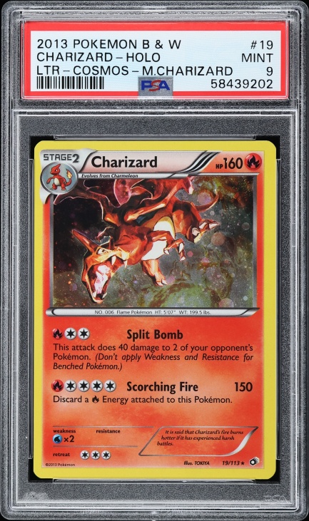 2013 Pokemon BW Legendary Treasures Mega Collection Cosmos Holo Charizard #19 PSA 9 MINT