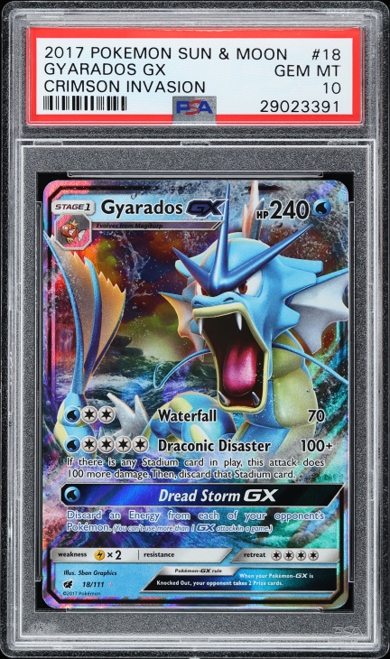 gyarados gx pokemon card value - 16/68 - Hidden Fates proof acrylic case and featuring a striking image of the captivating character 2017 Pokemon Sun & Moon