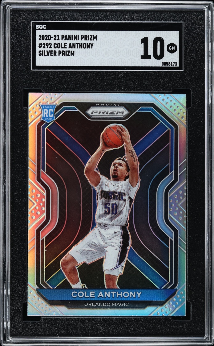 2020 Panini Prizm Silver Prizms Cole Anthony ROOKIE #292 SGC 10 GEM MINT