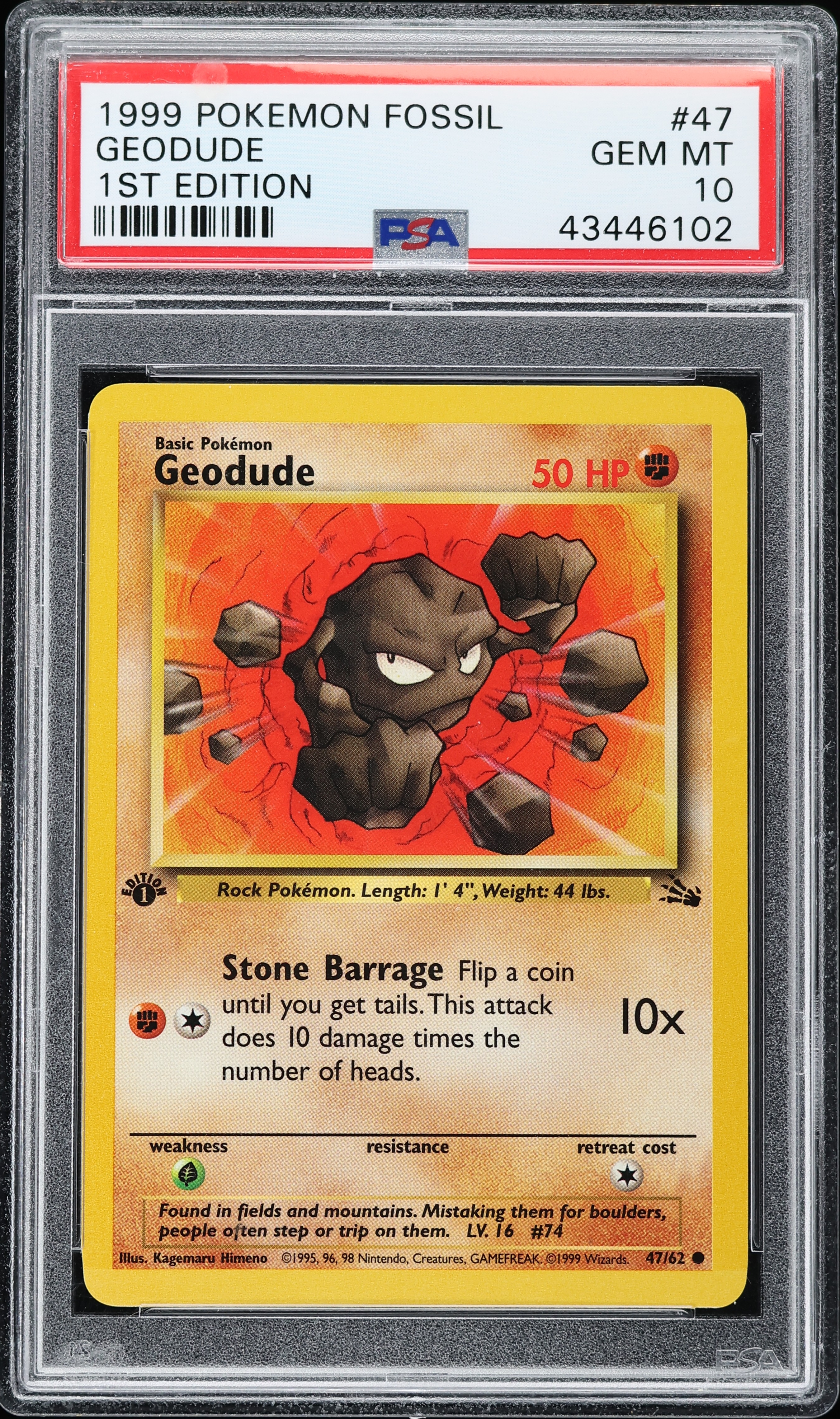 geodude pokemon card - (47) [Grass] x2 Retreat Cost Pokemon Trading Cards Series 1