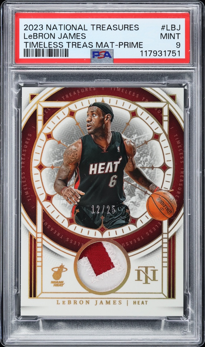 2023 National Treasures Timeless Prime LeBron James PATCH /25 #TM-LBJ PSA 9 MINT
