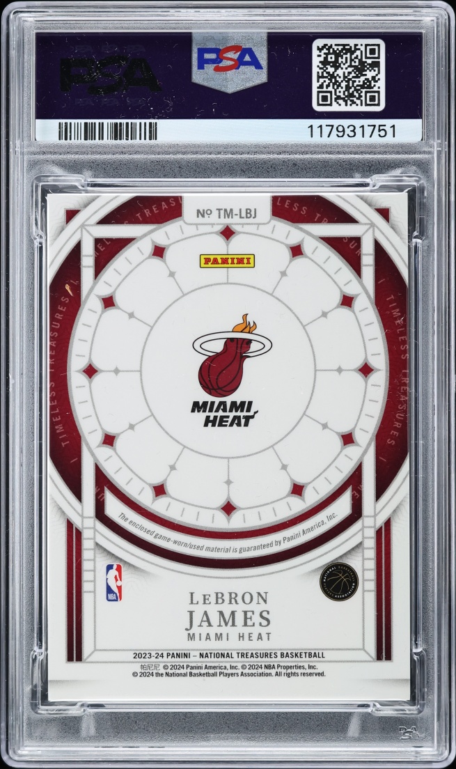 2023 National Treasures Timeless Prime LeBron James PATCH /25 #TM-LBJ PSA 9 MINT